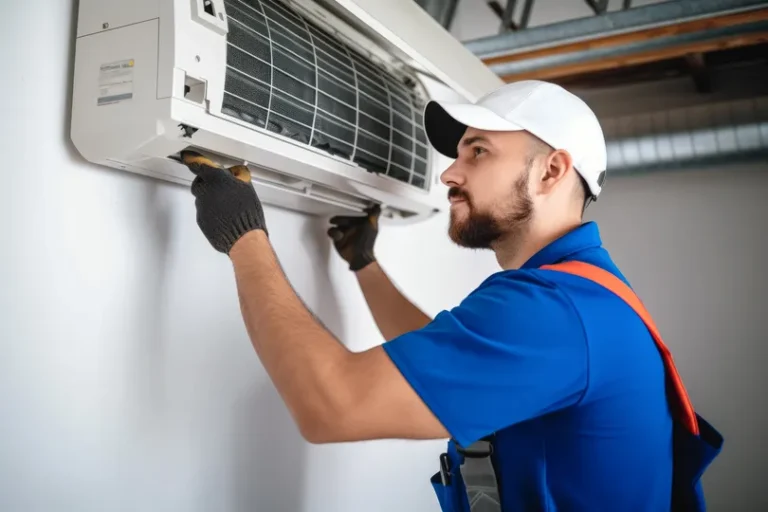 HVAC worker doing repairs in Umatilla