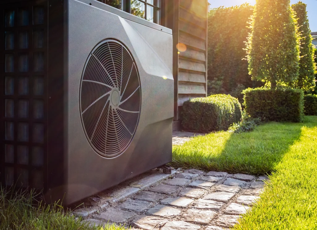 heat pump black outside