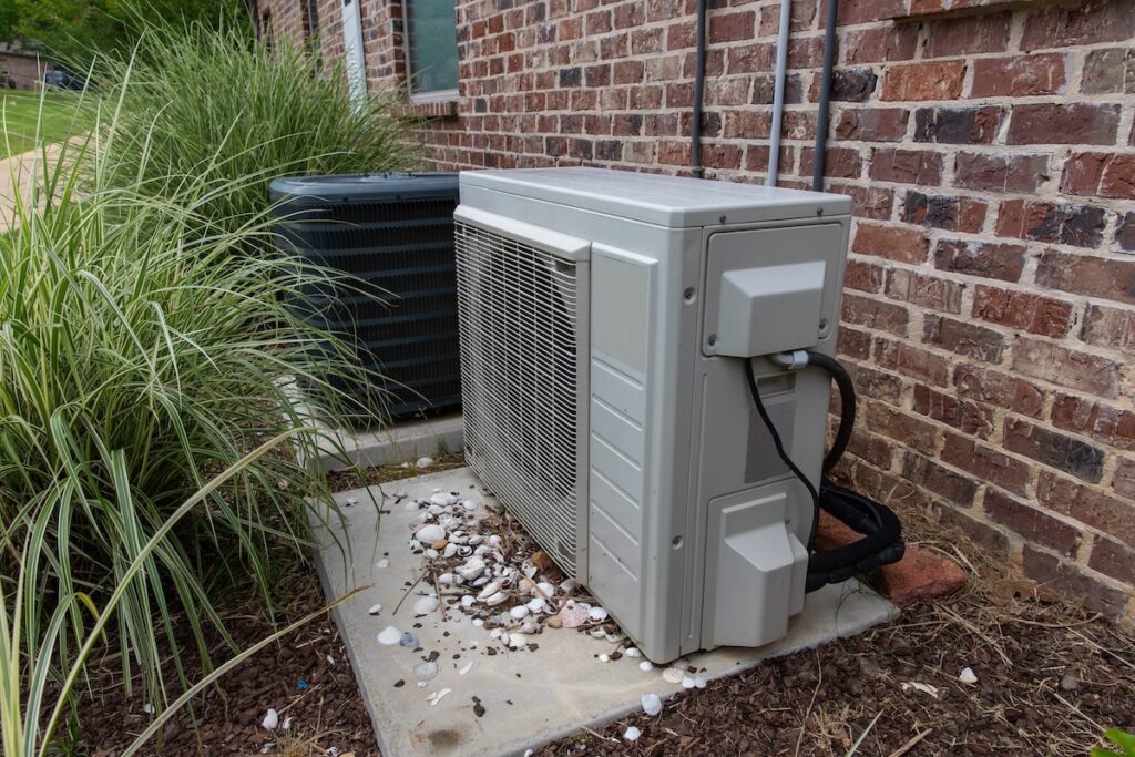 closeup heat pump the villages installlation