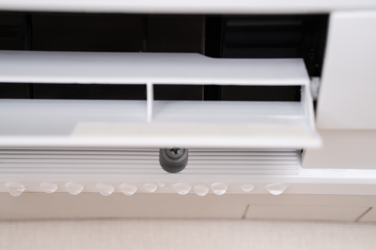 Leaky Air Conditioner At Home On Wall