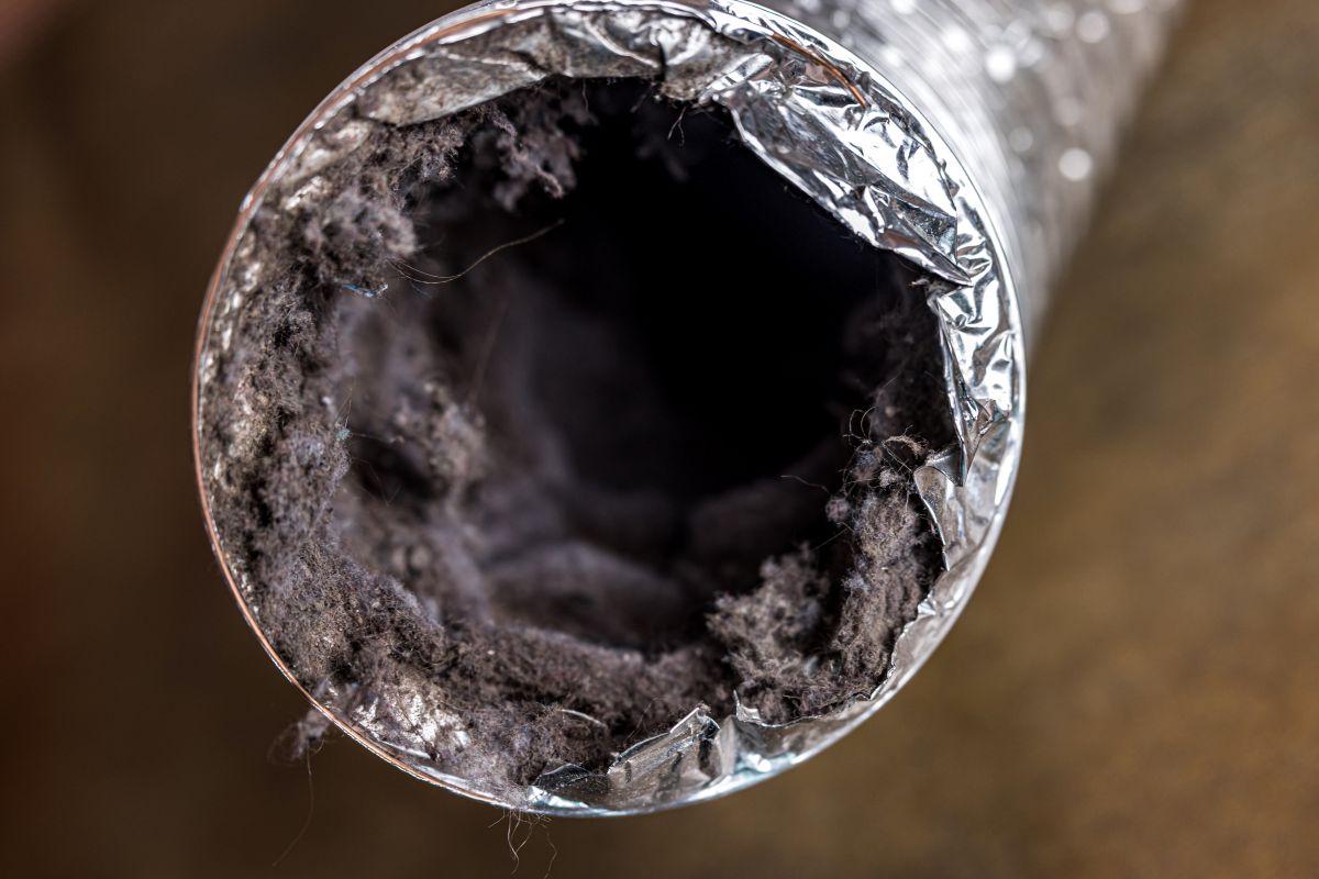 air duct cleaning cost close up to dirty pipe