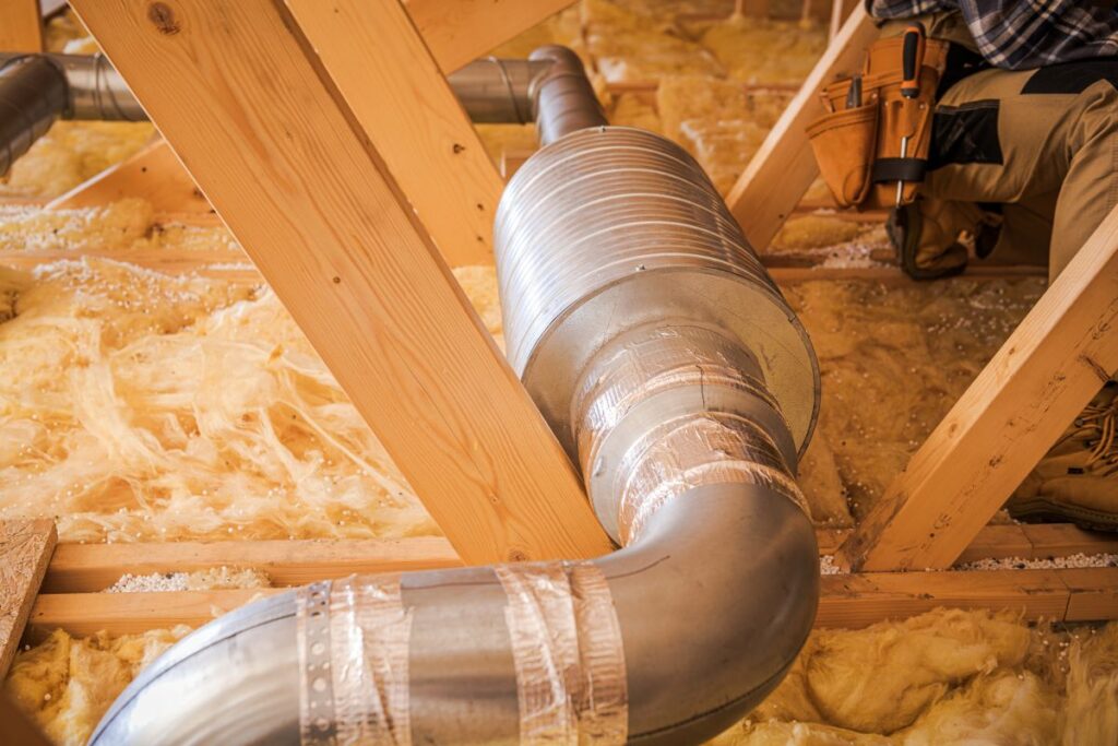 air duct cleaning cost pipes on the attic home renovation