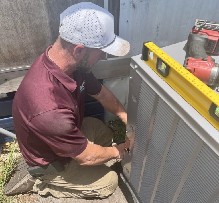 hvac replacement cost Bob's AC worker installing new unit